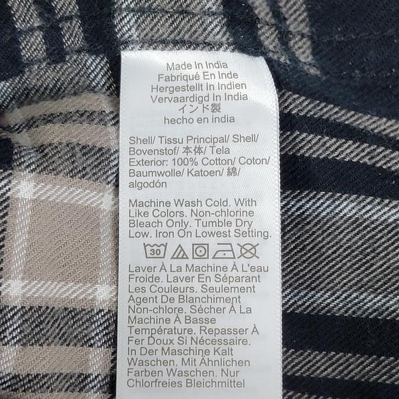 J. Crew Men's Classic Fit Black And Gray Plaid Button Down Flannel Shirt M NEW - Picture 9 of 10